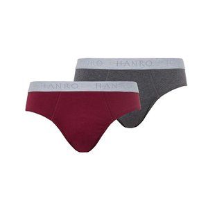 HANRO Mens 2 Pack Red Gray COTTON ESSENTIALS Brief Underwear 2XL NIB